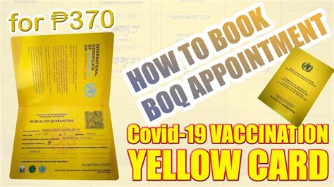 boq online appointment for yellow card|How to Get Yellow Card for OFW (BoQ Vaccine .
